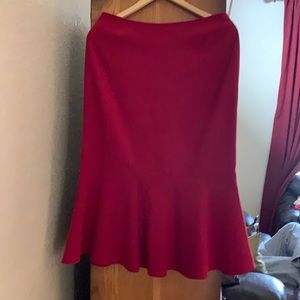 Ladies red tea length skirt